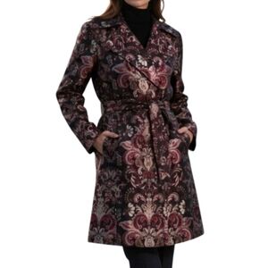 DUE PER DUE Silk Double Breasted Belted Coat